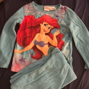 Disney princess Ariel the little mermaid girls 5t fleece pajamas